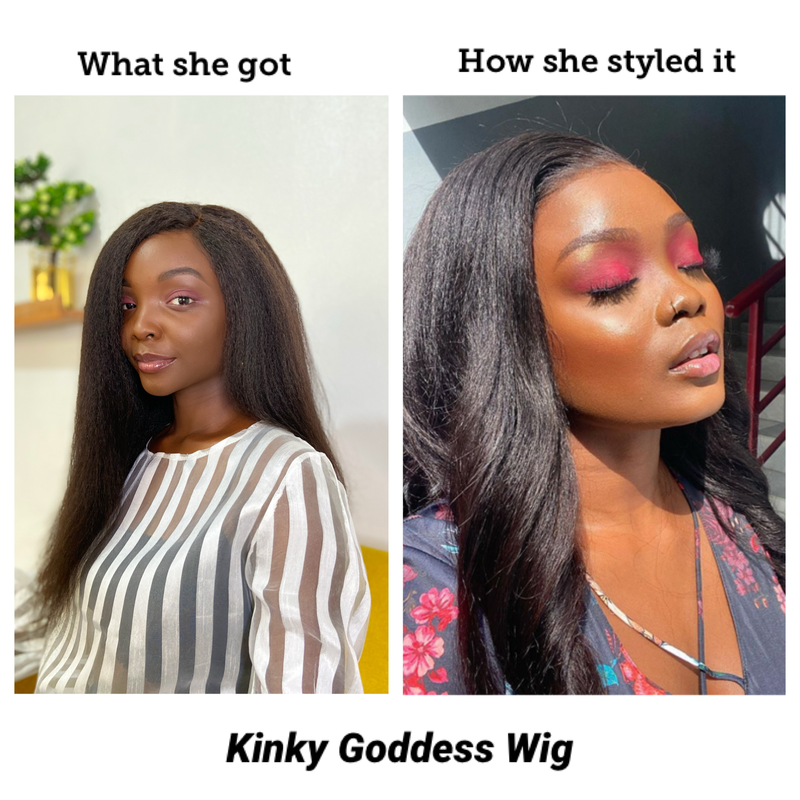 Styled Kinky Goddess Wig