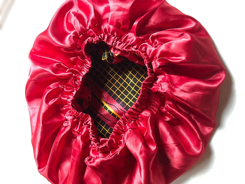 Satin Silk Hair Bonnet cap with 3 Primium Silk Satin Scrunchies